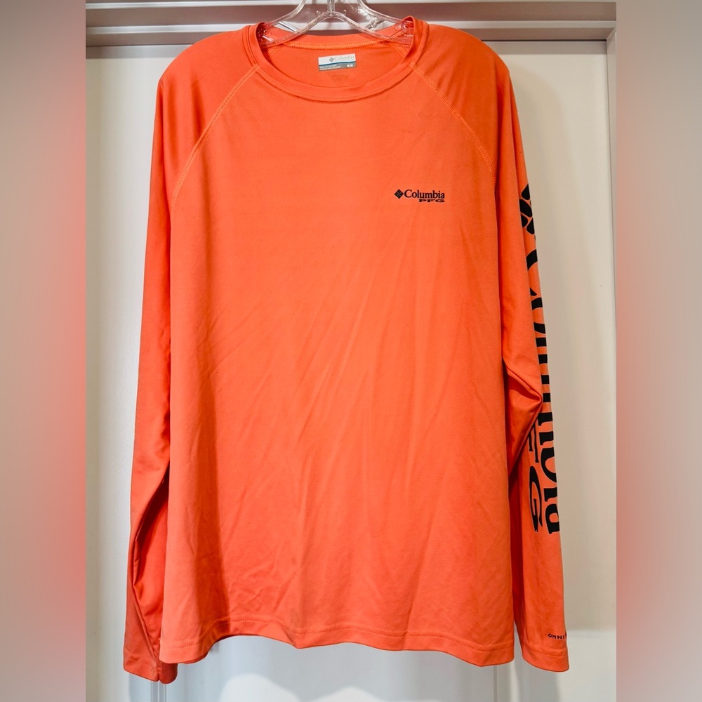 Columbia PFG Men's  Orange Long Sleeve‎ Tee Size M